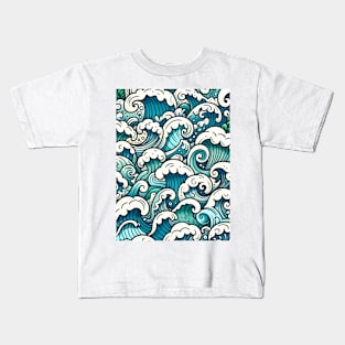 Wave Rider: A Cool and Playful Wavy Kids T-Shirt